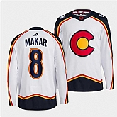Men's Colorado Avalanche #8 Cale Makar White 2022-23 Reverse Retro Stitched Jersey Dzhi,baseball caps,new era cap wholesale,wholesale hats